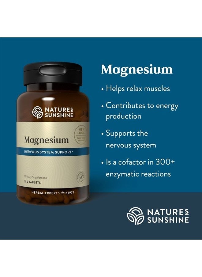 Nature's Sunshine - Magnesium 250mg, 180 Tablets - Image 1