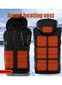 NIBEMINENT Men's USB Heating Warm Vest, Casual Hooded Winter Vest Without Power Bank For Outdoor Fishing Skiing Camping  - Image 1
