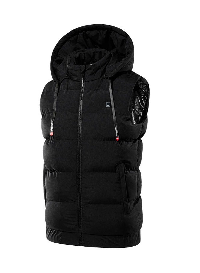 NIBEMINENT Men's USB Heating Warm Vest, Casual Hooded Winter Vest Without Power Bank For Outdoor Fishing Skiing Camping - Image 2