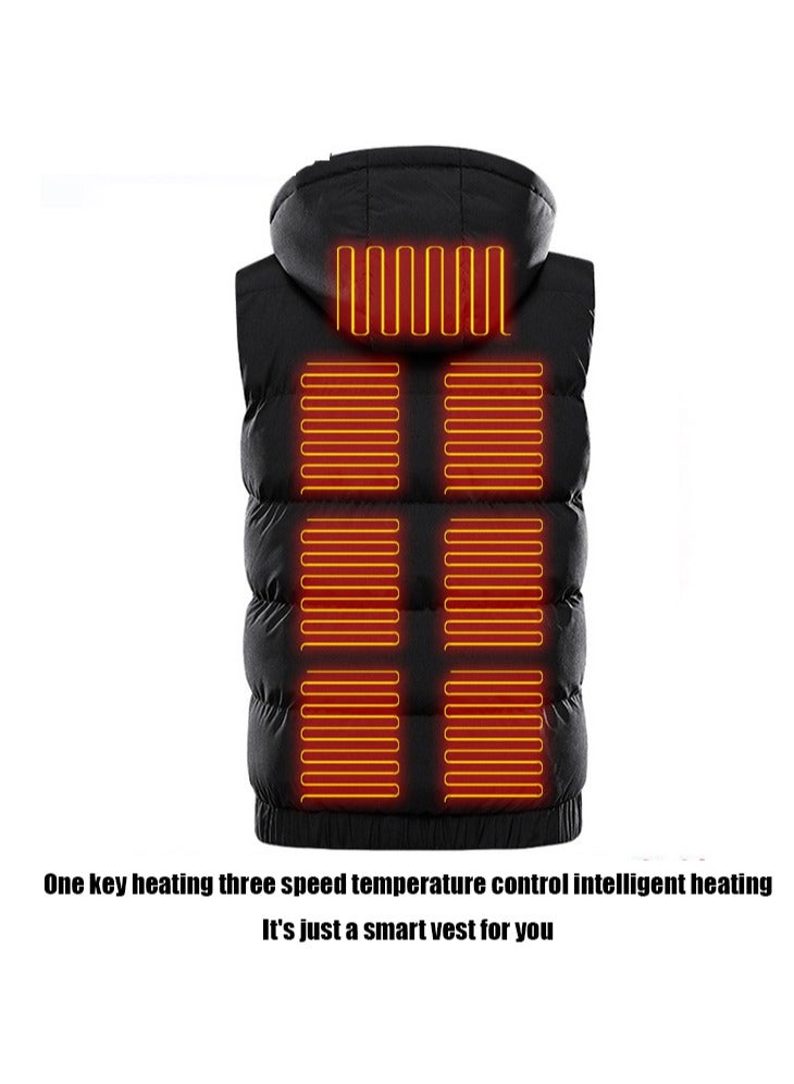NIBEMINENT Men's USB Heating Warm Vest, Casual Hooded Winter Vest Without Power Bank For Outdoor Fishing Skiing Camping - Image 3