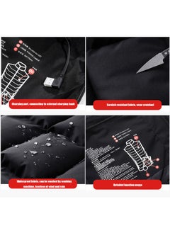 NIBEMINENT Men's USB Heating Warm Vest, Casual Hooded Winter Vest Without Power Bank For Outdoor Fishing Skiing Camping  - Image 5