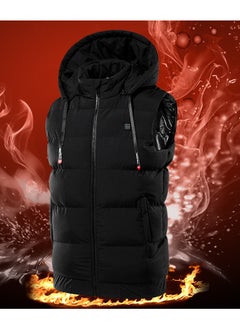 NIBEMINENT Men's USB Heating Warm Vest, Casual Hooded Winter Vest Without Power Bank For Outdoor Fishing Skiing Camping  - Image 4