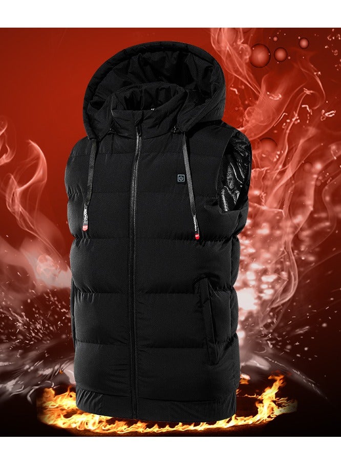NIBEMINENT Men's USB Heating Warm Vest, Casual Hooded Winter Vest Without Power Bank For Outdoor Fishing Skiing Camping - Image 4