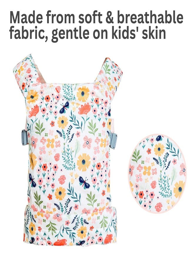 Vlokup Baby Doll Carrier, Adjustable Doll Carrier for Little Girls, Front & Back Wear, Made with Soft Fabric, Fits Dolls & Stuffed Animals up to 20 Inches, Wildflower - Image 3