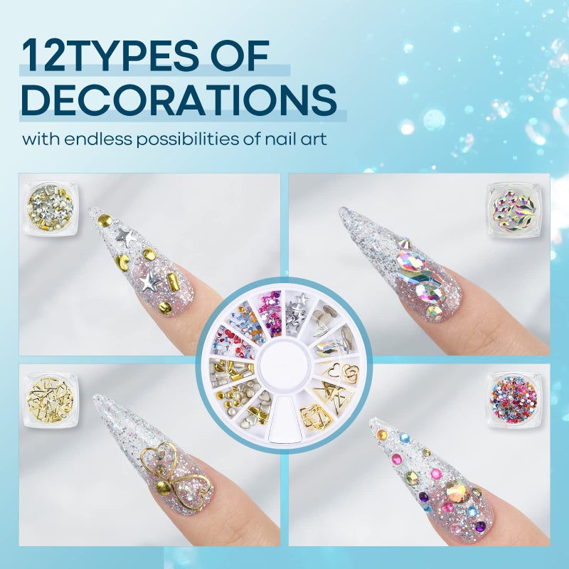 modelones Rhinestone Glue No Wipe Nail Gem Glue Super Strong Adhesive with Nail Charms & Dual-Use Brush, 2Ã—5 ml - Image 5