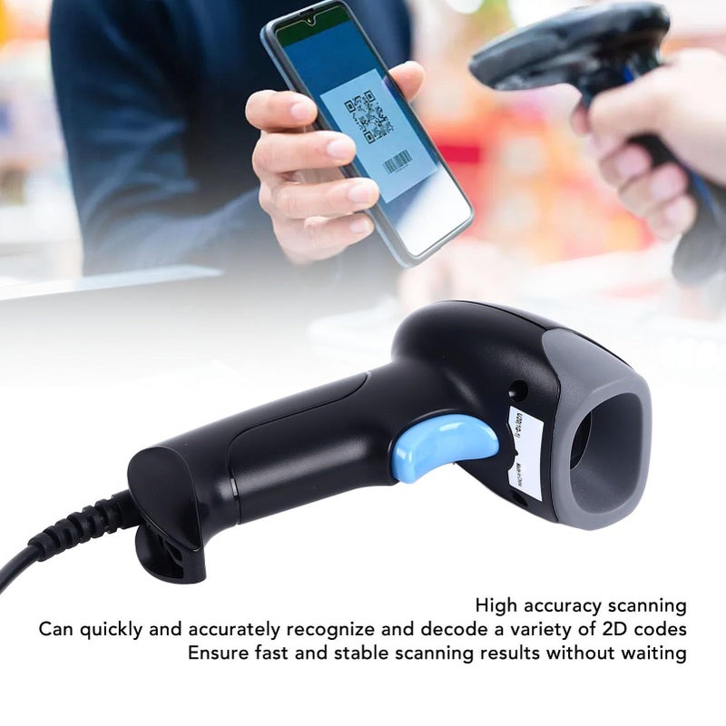 2D Barcode Scanner Fast Scanning High Accuracy Wired Lightweight For Laptops Computers Cashier - Image 5