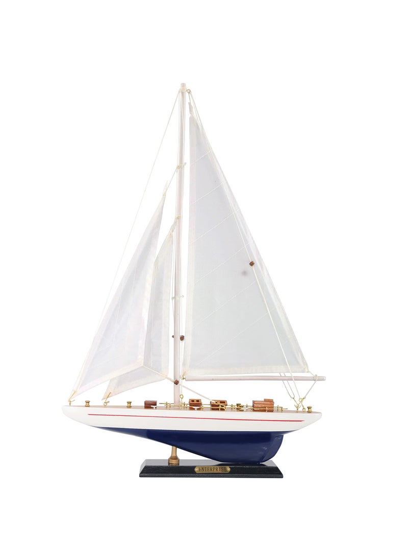 NAUTIMALL NAUTIMALL Wooden Sailboat Decor Ship Model 19 Enterprise Replica Nautical Gift for Kids Boys 