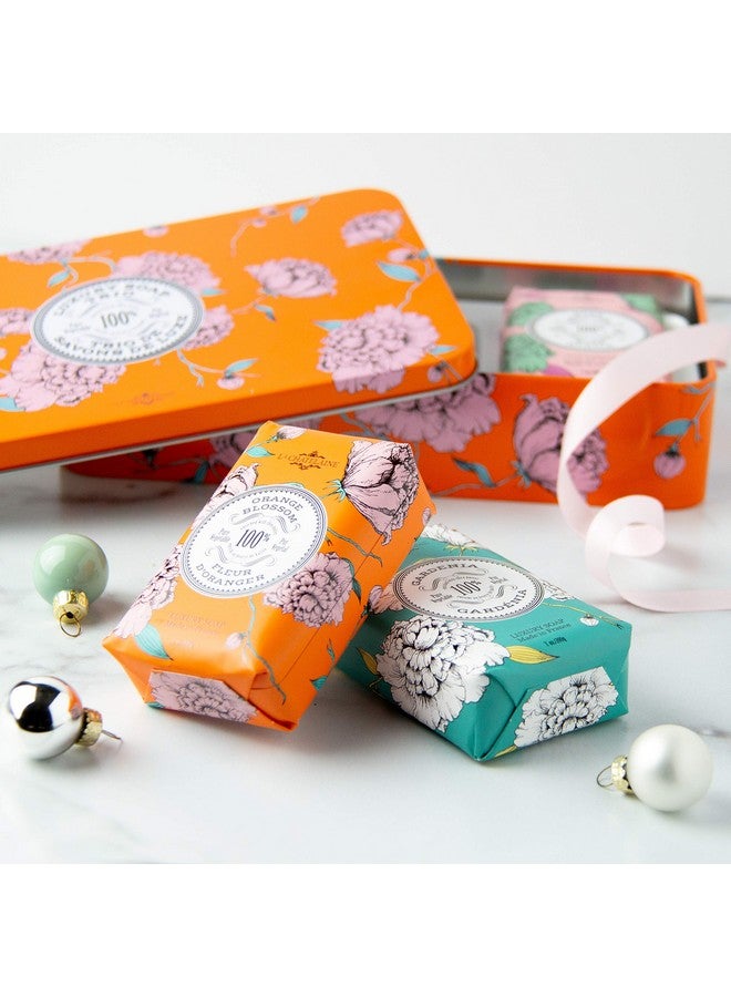 لا شاتلين مجموعة هدايا ثلاثية من الصابون الفاخر مصنوعة في فرنسا بتركيبة زبدة الشيا الطبيعية والعضوية 3 × 7 أونصة / 200 جرام صابون برتقالي ثلاثي (غاردينيا أورانج بلوسوم روز أكاسيا) - Image 5