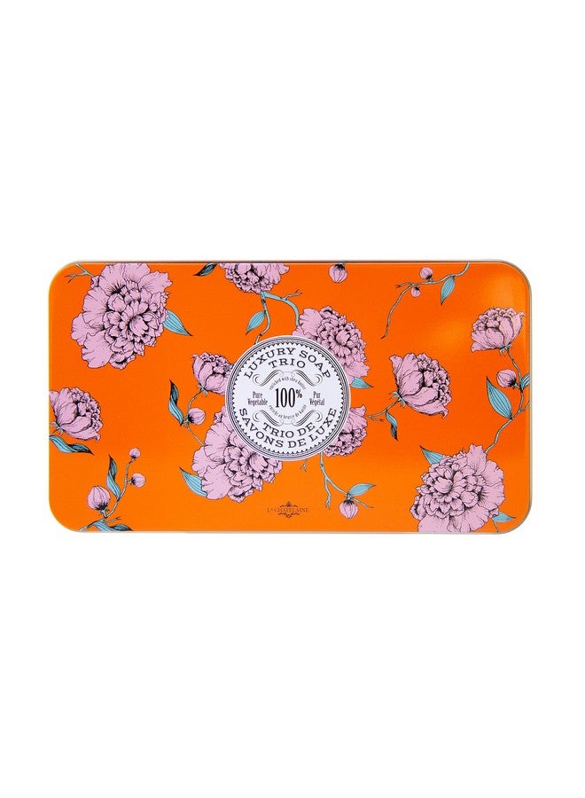 لا شاتلين مجموعة هدايا ثلاثية من الصابون الفاخر مصنوعة في فرنسا بتركيبة زبدة الشيا الطبيعية والعضوية 3 × 7 أونصة / 200 جرام صابون برتقالي ثلاثي (غاردينيا أورانج بلوسوم روز أكاسيا) - Image 2
