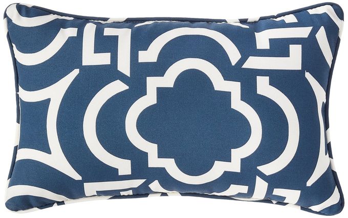 Pillow Perfect Trellis Indoor/Outdoor Throw Pillows, 2 Count, Lumbar 11.5 x 18.5, Blue Carmody Navy - Image 4