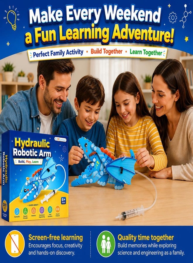 كيت 4 كيوريس مجموعة Kit4Curious® لبناء ذراع روبوتية هيدروليكية، لعبة تعليمية للأطفال من عمر 6 سنوات فما فوق | اصنع ذراعًا ميكانيكية تعمل بالماء | مجموعة أدوات تعليمية هندسية | هدية عيد ميلاد تعليمية في مجال الروبوتات للأولاد والبنات - Image 4