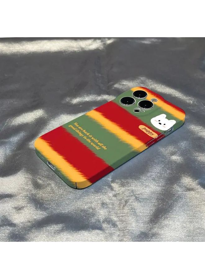Stripe Pattern Design Phone Case For iPhone 14 Plus Mixed Color 3 Protective Cover - Image 2