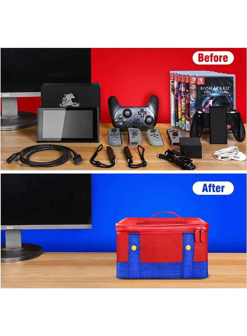 RISLG Cute Switch Carry Case for Switch 2 and Switch OLED, Portable Soft Shell Waterproof Protective Storage Travel Carrying Case Messenger Bag Oxford for NS SD Console Dock JoyCons Accessories - Image 3