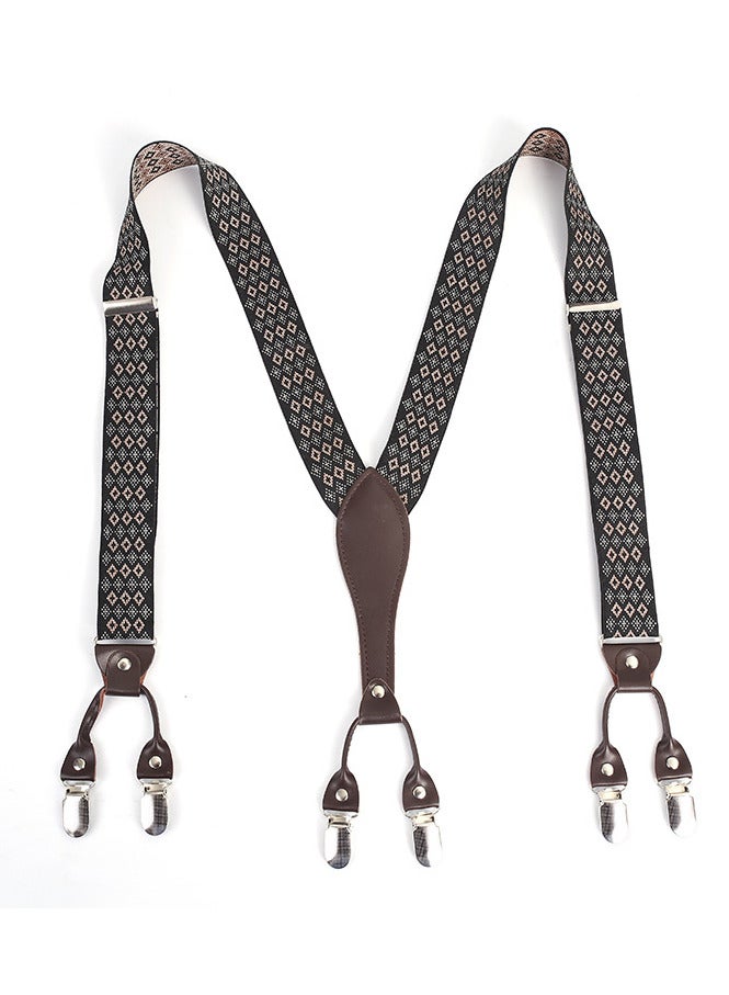 Hiras Mens Straps, Elastic Stretch Suit Pants Straps Pants Clips, Y-Shape Braces, Suspenders Non-slip Straps, Clip-on Suspenders for Men, Gift Box(Black) - Image 2