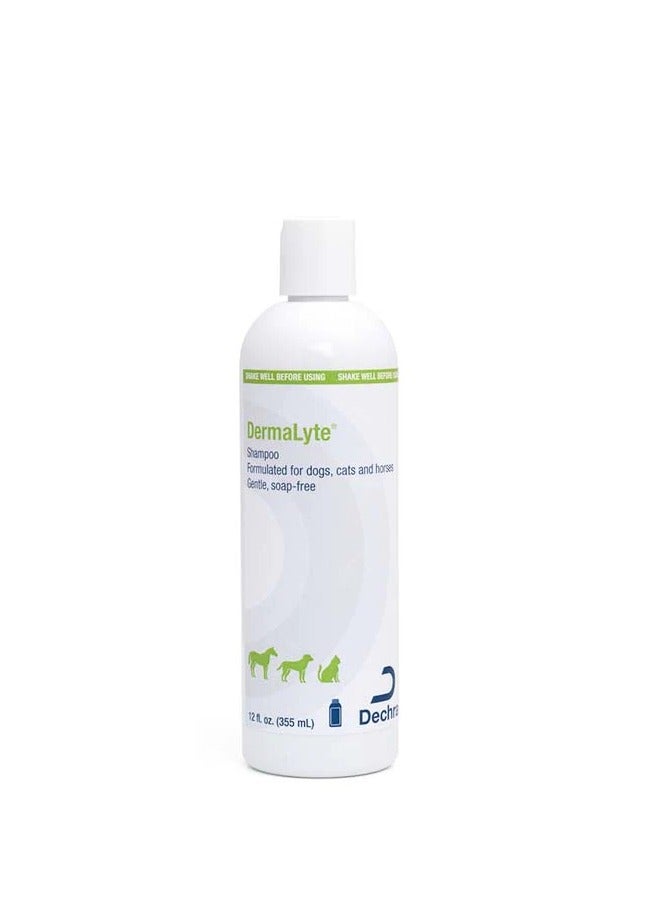 Dechra DermaLyte Pet Shampoo for Cats and Dogs 355 ml Used in routine bathing to remove dirt and allergens. Aids haircoat body, suppleness and sheen. Avoid contact with eyes. - Image 1