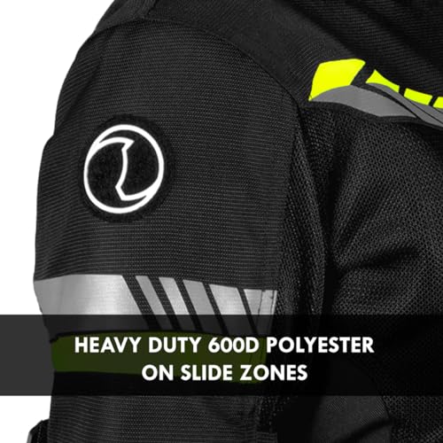 Rynox Air GT 4 Women Jacket - Mesh Motorcycle Riding Jacket | Impact Protection | Abrasion Resistance - Black Hi-Viz Green, Small - Image 5