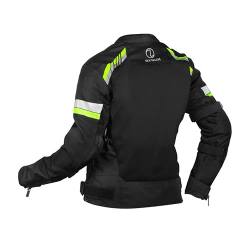 Rynox Air GT 4 Women Jacket - Mesh Motorcycle Riding Jacket | Impact Protection | Abrasion Resistance - Black Hi-Viz Green, Small - Image 2