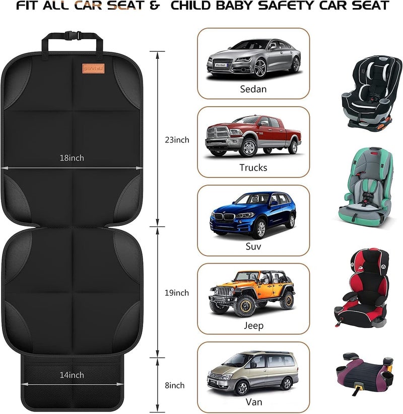 smartelf SMART ELF Car Seat Protector - Waterproof 600D Oxford Fabric Cover for Child Seats & Pets, Universal Size with Mesh Pocket, Non-Slip Backing - Image 3