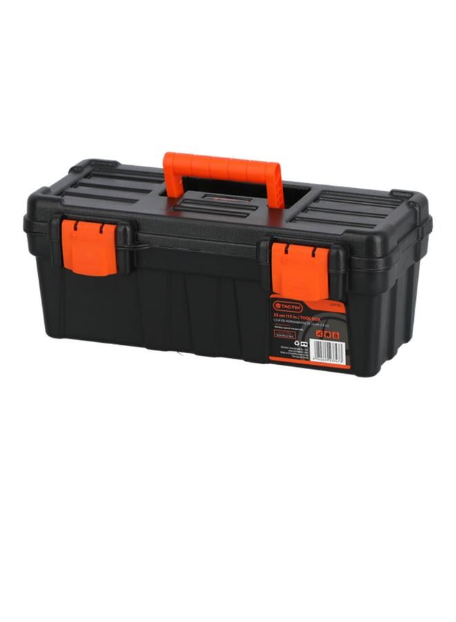 Tactix High-Impact Plastic Tool Box with Handle Black and Orange 33cm 320130 - Image 2