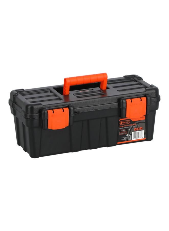 Tactix High-Impact Plastic Tool Box with Handle Black and Orange 33cm 320130 - Image 3