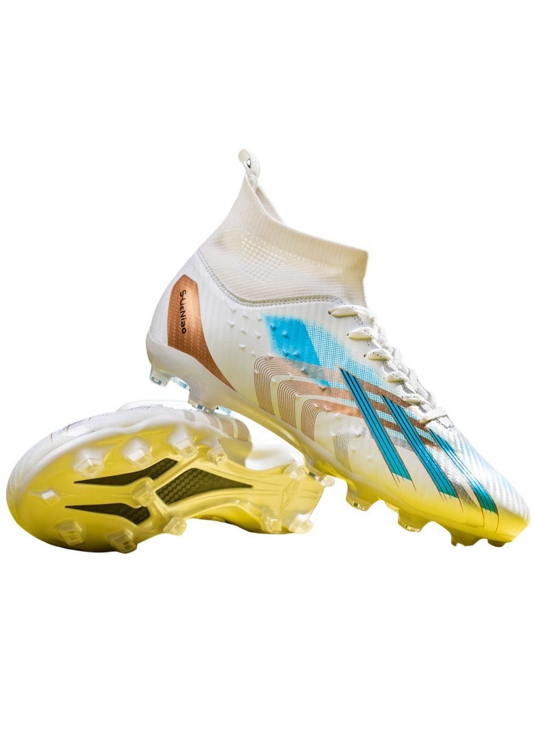 SKT Shiketro Men's And Women's Long-nailed And Broken-Nailed Football Shoes, Soft-Ground Sports Football Shoes, Breathable And Non-Slip Football Shoes, High-Top Elastic Breathable Shoes, Suitable For Adults And Teenagers - Image 1