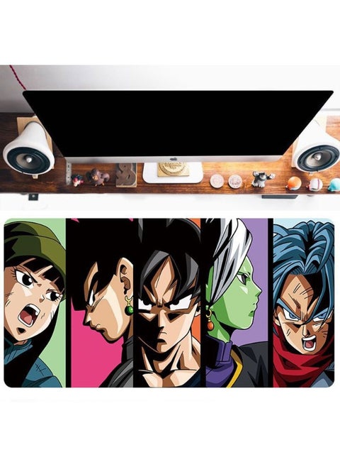 Anime Dragon Ball Mouse Pad, Anime Mouse Pad, Gaming Mouse Pad, Large Mouse Pad, Extended Keyboard Mousepad with Non-Slip Base and Stitched Edge, 15.7×35.4 inch