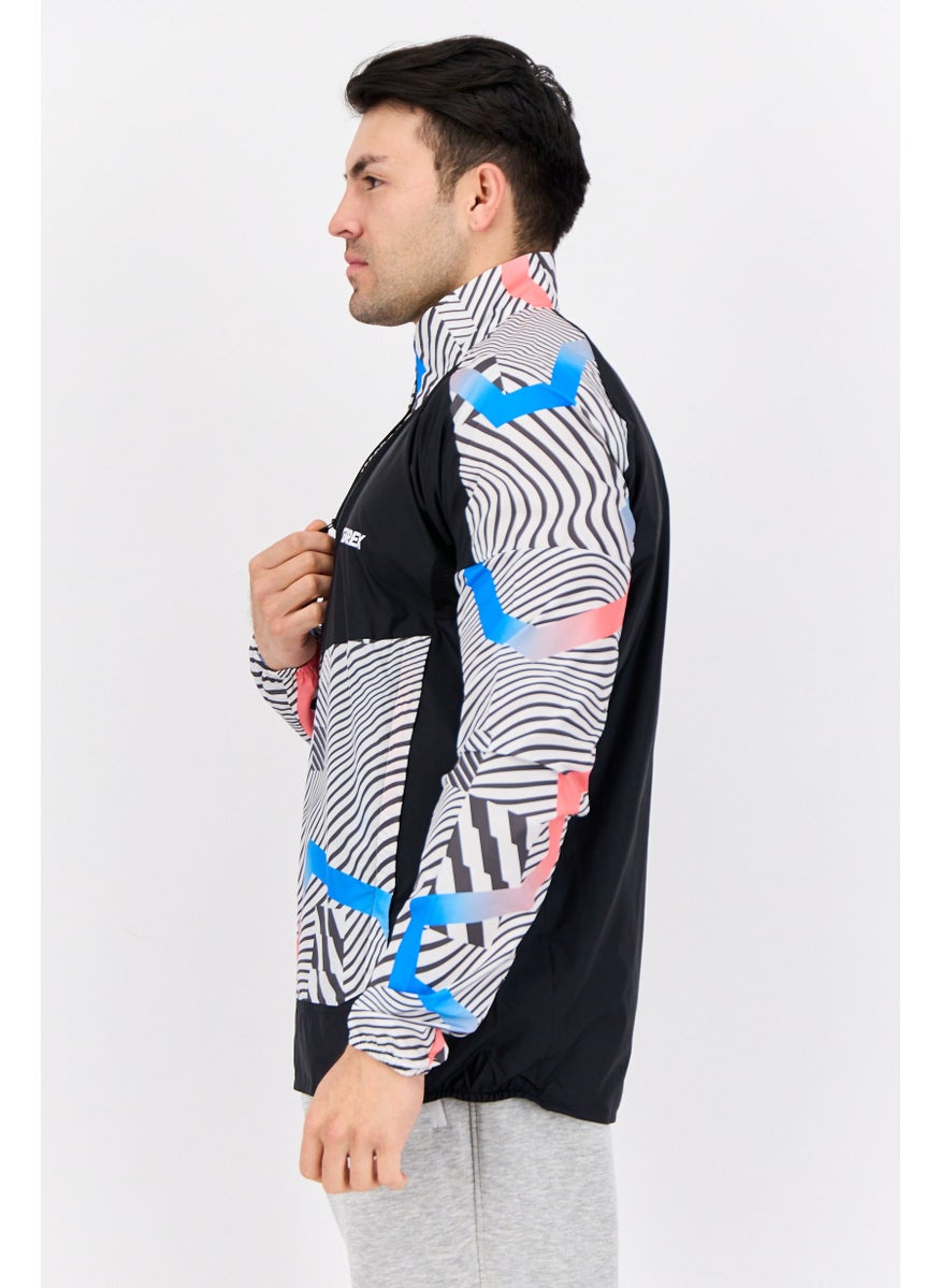 Adidas Men Sportswear Fit Long Sleeves Running Windbreaker Jacket, Multicolor  - Image 4