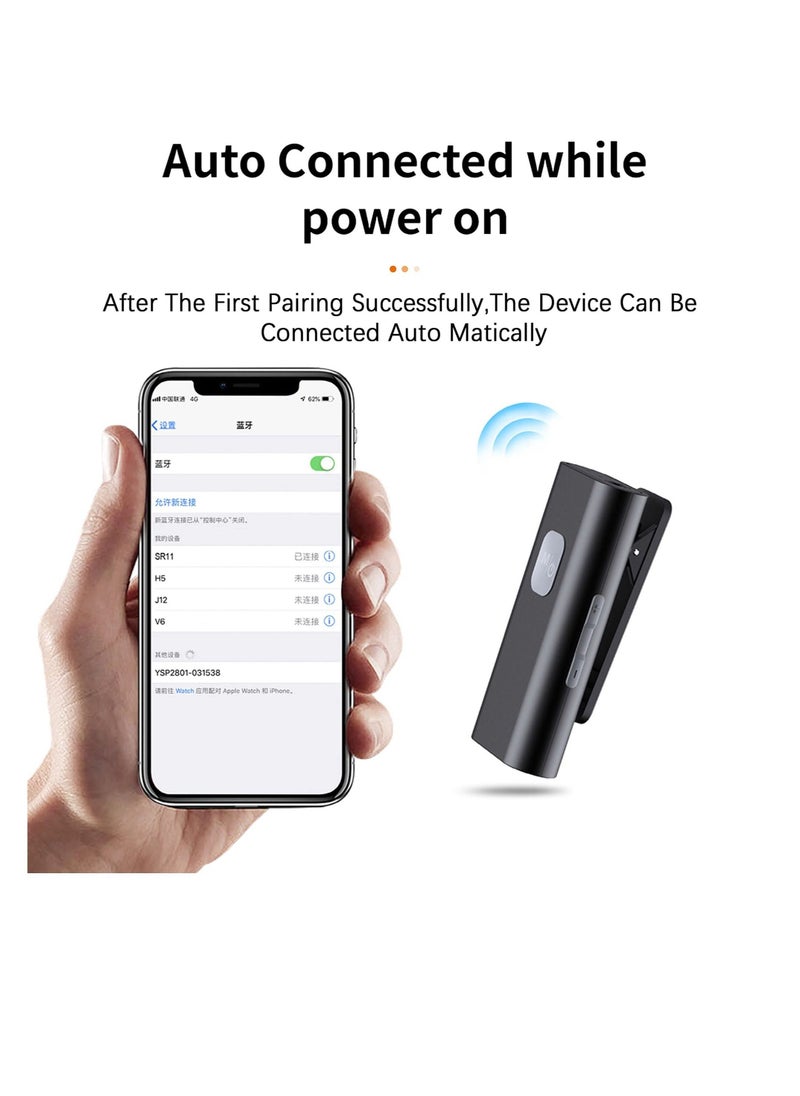 KASTWAVE Bluetooth Receiver Car Bluetooth Aux Adapter 3.5mm Portable Jack with Collar Clip for Headphones Car Home Stereo Systems Support TF Card Music Playback - Image 5