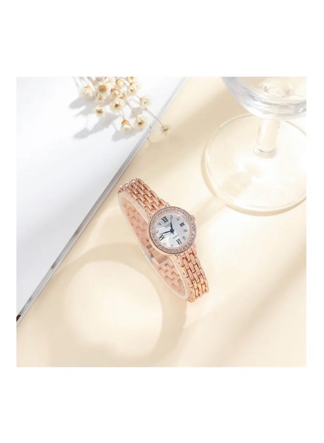 طقم هدايا نسائي 5 في 1: عقد، ساعة، سوار، خاتم، أقراط، ساعة كوارتز، ساعة نسائية، هدايا للأعمال، ساعة فريدة للمعصم، هدايا للعطلات، هدية عيد ميلاد - Image 2