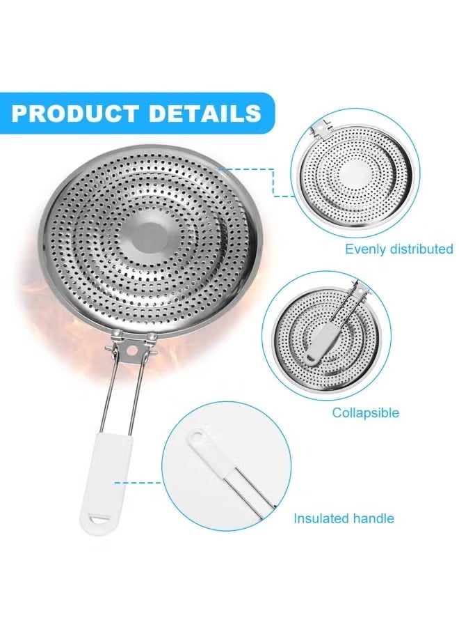Heat Diffuser Reducer Flame Guard Simmer Plate Stainless Steel Heat Diffuser for Gas and Electric Stove Simmer Plate Flame Guard for Gas Top Cooking(silver) - Image 4