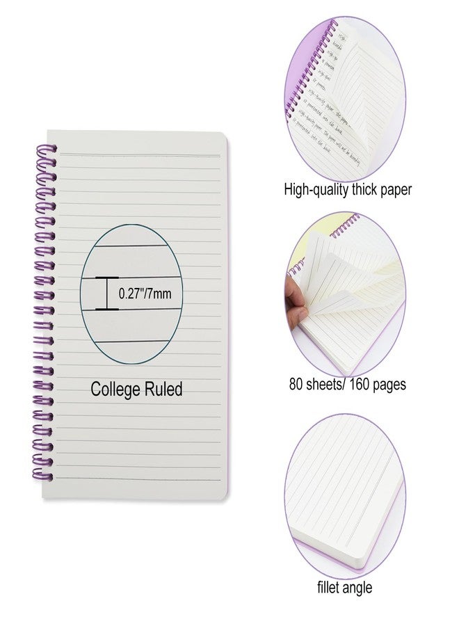 Aacehlh 5 Pack Lined Spiral Journal Notebook for Women & Men, 8.3" x 5.7",80 Sheets/160 Pages College Ruled Notebook, A5 Plastic Hardcover Notebook for Office,School,Home - Image 3