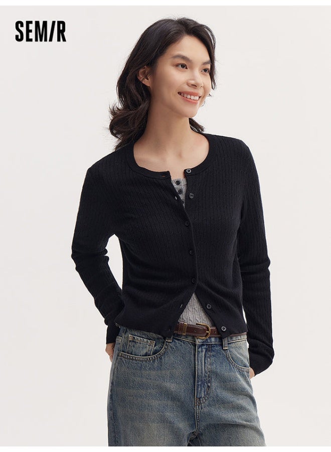 SEMIR Women's Solid Colored Knitted Cardigan - Image 1
