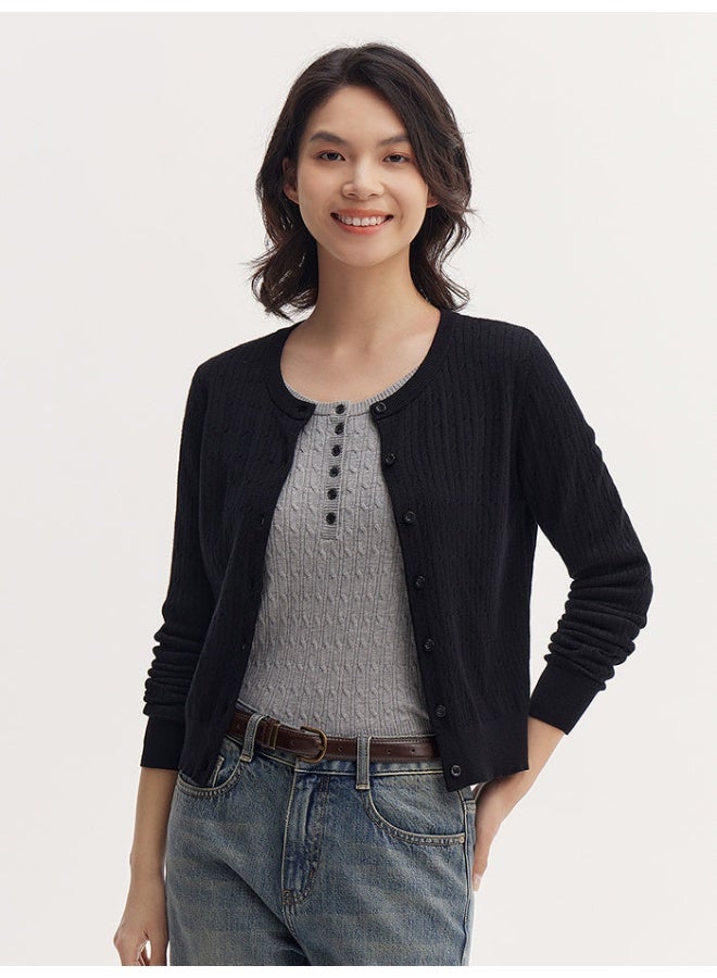 SEMIR Women's Solid Colored Knitted Cardigan - Image 2