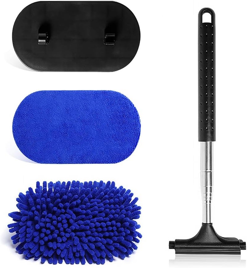 Aokdom Car Windshield Cleaning Tool,Extendable Inside Windshield Cleaner Tool with 2PCS Replacement Microfiber Pads and Windshield Wiper,Universal Glass Cleanner Tools for Car Truck SUV Rv - Image 1