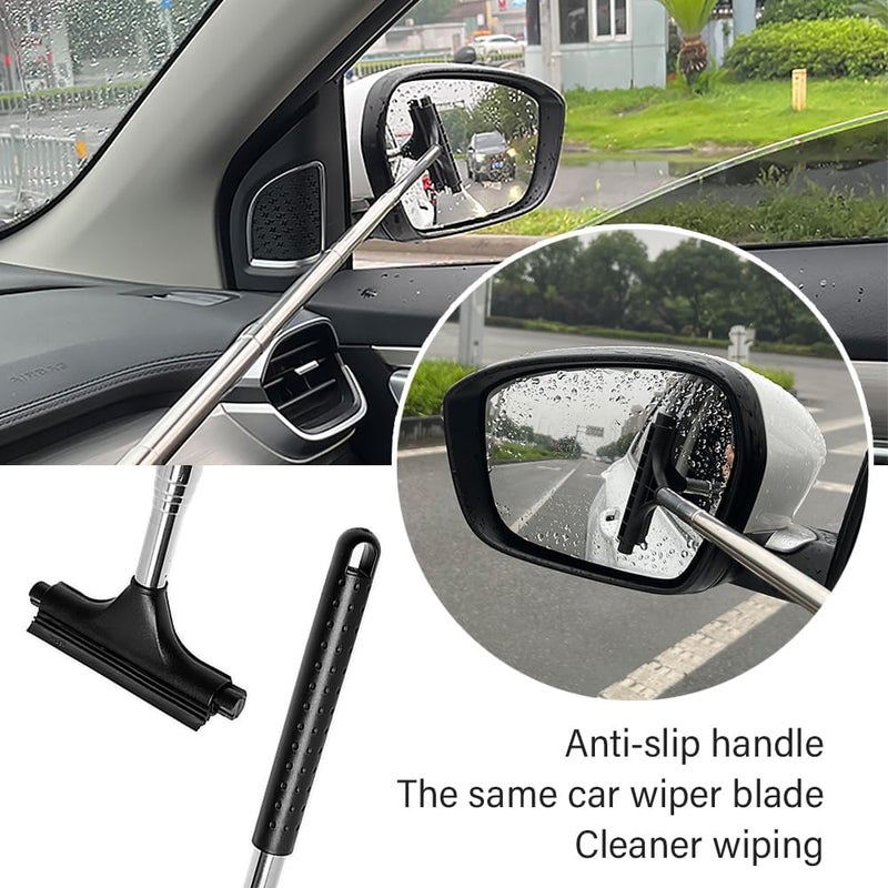 Aokdom Car Windshield Cleaning Tool,Extendable Inside Windshield Cleaner Tool with 2PCS Replacement Microfiber Pads and Windshield Wiper,Universal Glass Cleanner Tools for Car Truck SUV Rv - Image 5