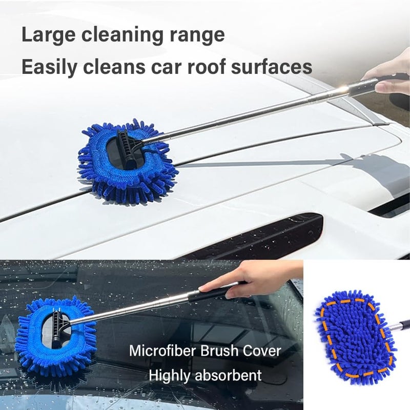 Aokdom Car Windshield Cleaning Tool,Extendable Inside Windshield Cleaner Tool with 2PCS Replacement Microfiber Pads and Windshield Wiper,Universal Glass Cleanner Tools for Car Truck SUV Rv - Image 4