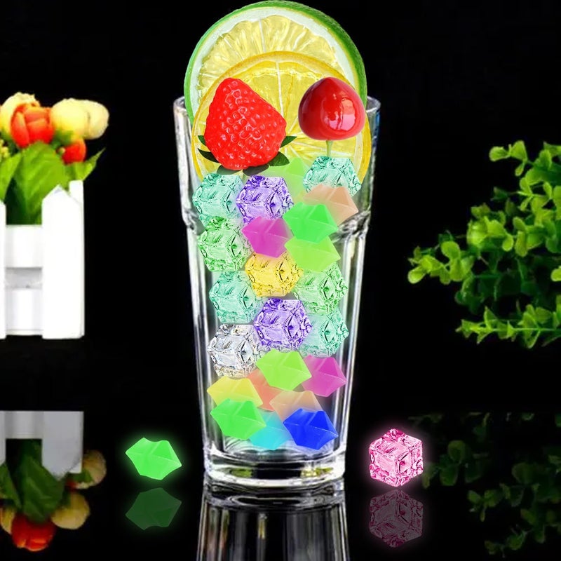 Chewarelly 70 Pcs Fake Fruits Ice Cube Set, Include 10 Artificial Lemon Slice 10 Simulation Cherries 5 Fake Strawberry 45 Fake Color Luminous Ice for Home Kitchen Decoration Photography Prop 2 - Image 5