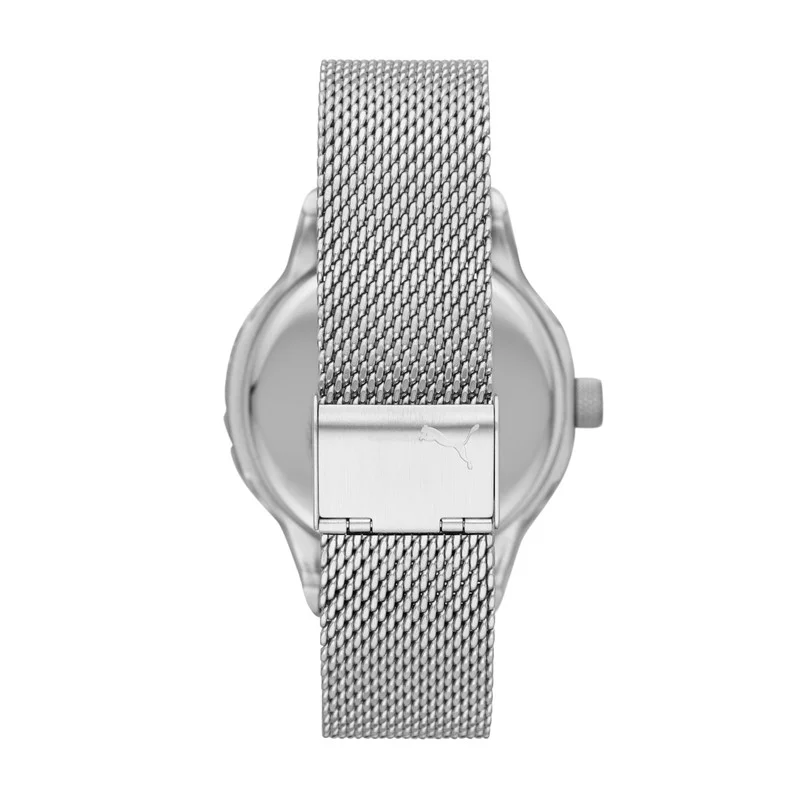 PUMA Reset V1 Analog Quartz Watch for Men With Silver Stainless steel Band-  3 ATM - PU P5005