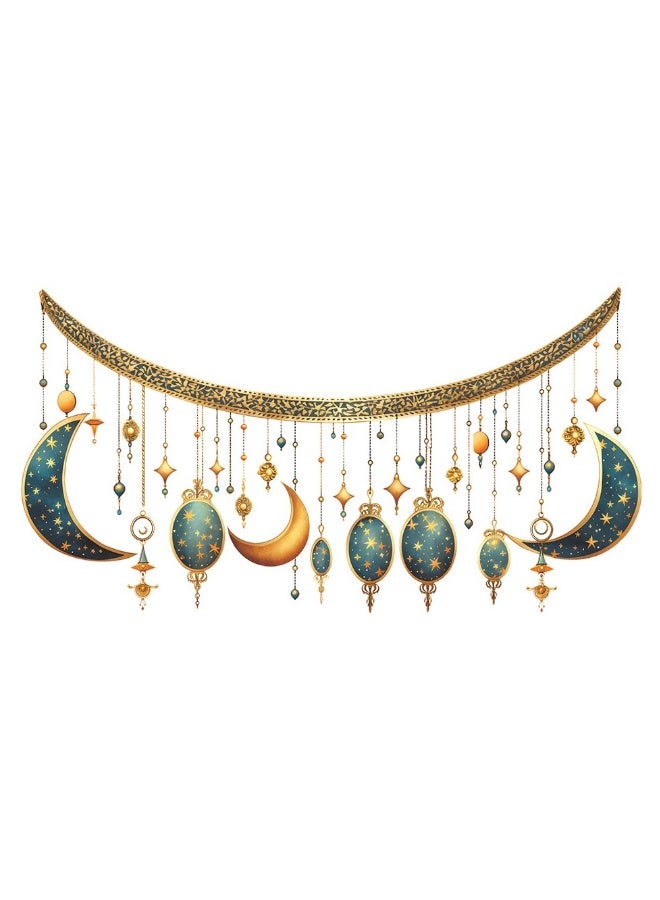 Eid Star Moon Bedroom Wall Decoration Stickers DIY Wall Art Decals Removable Sticker For Living Room TV Wall and Home Decor Ramadan Kareem - Image 1