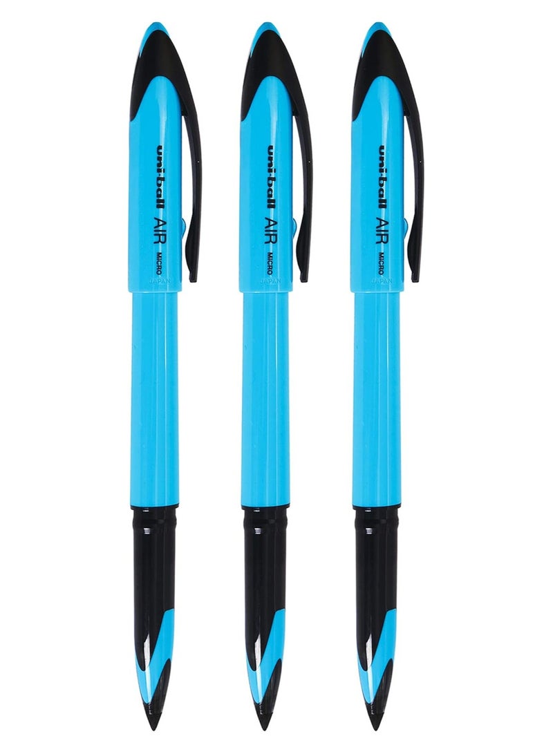 Uniball uni-ball Air UBA188ELM Roller Ball Pen (Blue Body, Blue Ink, Pack of 3) - Image 1