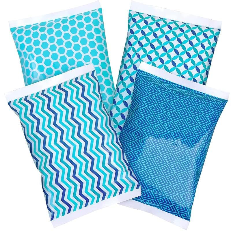 Thrive Ice Packs for Lunch Boxes - 4 Count, Blue Geometric Print - Flexible Gel Ice Packs for Coolers & Flat Lunch Box Freezer Insert - Image 2