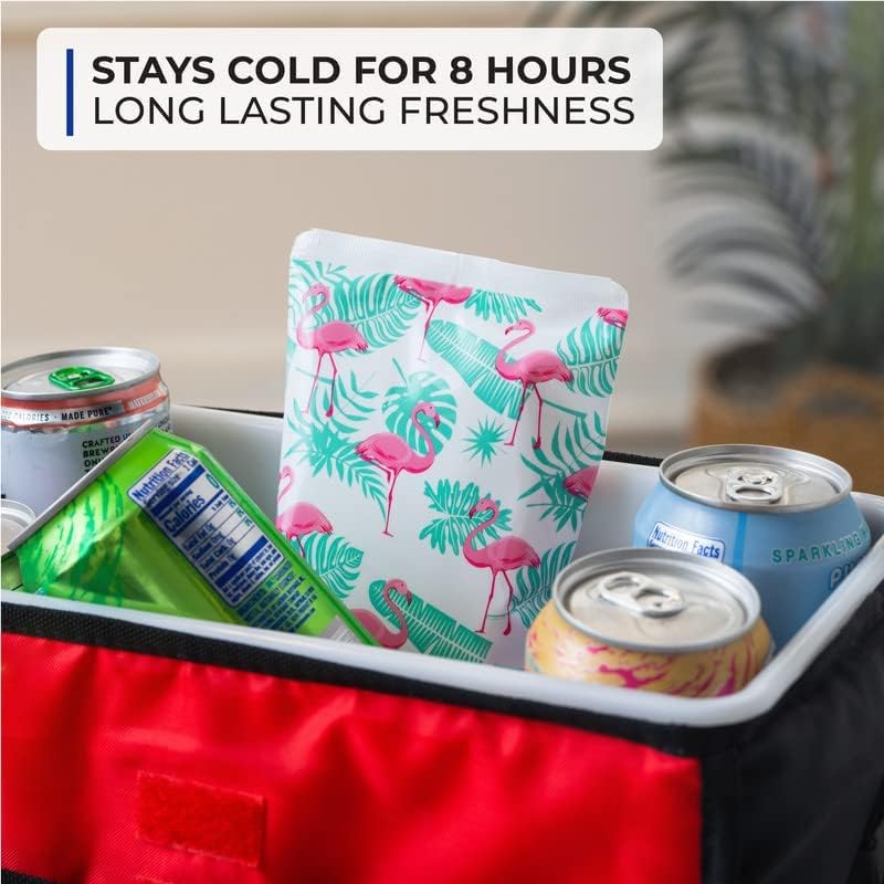 Thrive Ice Packs for Lunch Boxes - 4 Count, Blue Geometric Print - Flexible Gel Ice Packs for Coolers & Flat Lunch Box Freezer Insert - Image 4