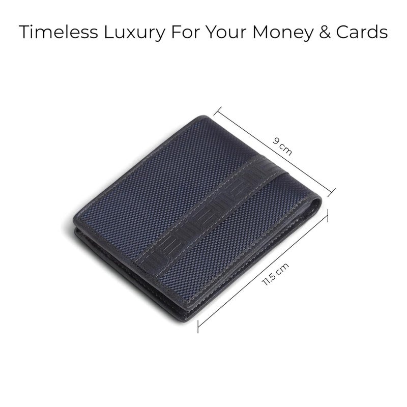 EUME Zen Wallet for Men, Midnight Blue | Slim Bifold Premium Vegan Leather | 6 Card Slots, 2 Compartments, 2 Slip Pockets| Stylish & Durable Men Wallet | Perfect for Everyday Use - Image 3