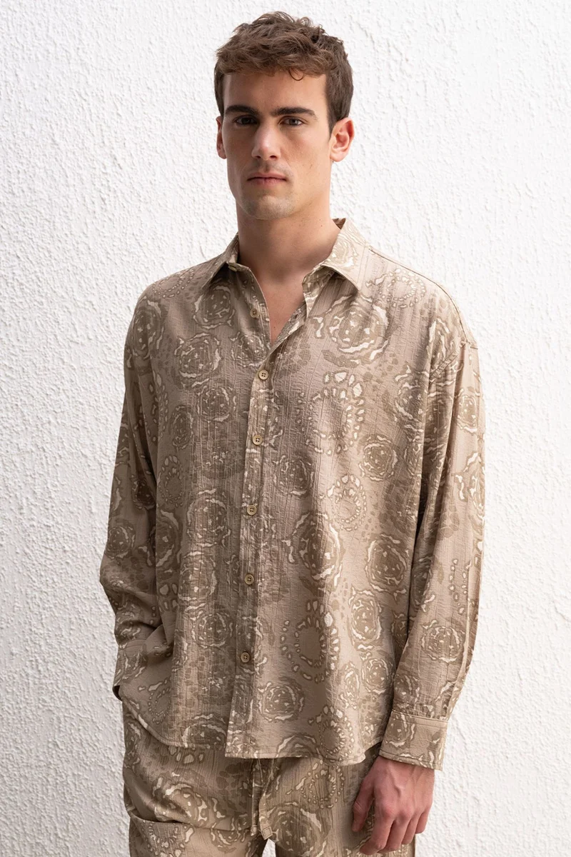 Giesto Beige Natural GIESTO Men's Shirt for Men | Best Price UAE