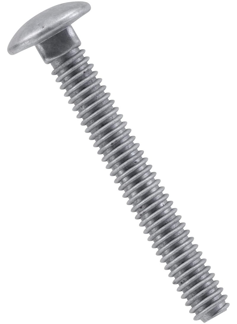 Hillman Hillman Group Galvanized Carriage Bolt 1/2” x 4”, 25 Count, Blunt Point, Alloy Steel, Self-Locking Round Head Fasteners, for Wood and Metal, No Washer Needed, Rust-Resistant (812620) 25 pack  - Image 1