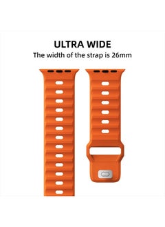 Suitisbest Sport Band Compatible with Apple Watch Ultra Band 49mm 45mm 44mm 42mm for Men, Soft Breathable Silicone Wristbands Waterproof Replacement Strap for iWatch Series Ultra 8 7 6 5 4 SE  - Image 2