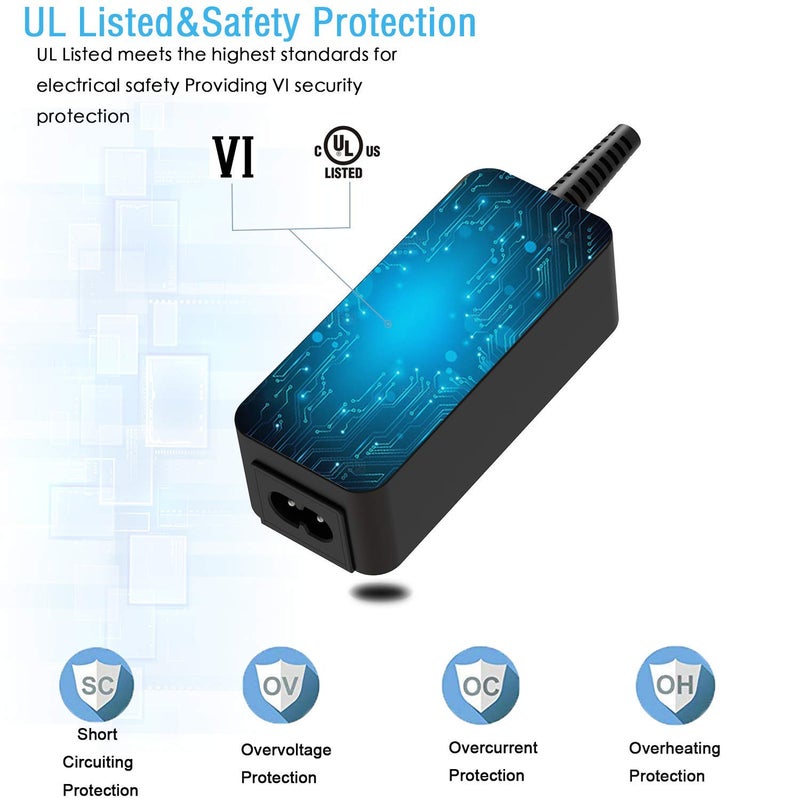 Superer UL Listed 19V 2.1A AC Charger Fit for Samsung Galaxy View SM-T670 T677 18.4 Tablet Power Adapter Supply Cord - Image 2