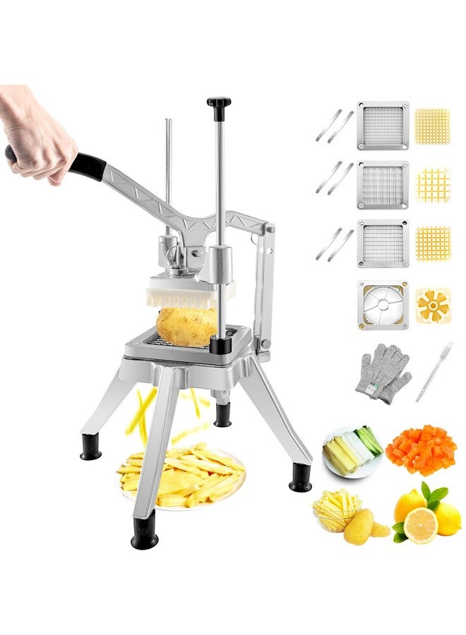 VEVOR VEVOR Commercial Vegetable Chopper w/ 4 Replacement Blades, Stainless Steel French Fry Cutter Potato Dicer & Fruit Slicer for Restaurants & Home Kitchen  - Image 1
