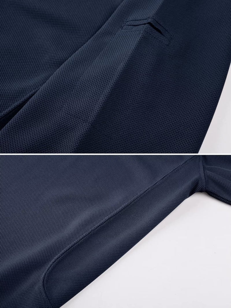 MAGCOMSEN Navy Blue Polo Shirts for Men T Shirts Short-Sleeve Hiking Shirts Hunting Shirt Tactical Shirts Navy XL - Image 3