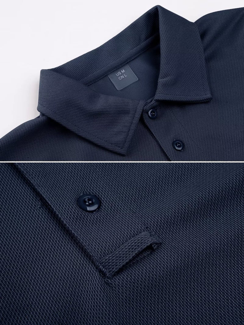 MAGCOMSEN Navy Blue Polo Shirts for Men T Shirts Short-Sleeve Hiking Shirts Hunting Shirt Tactical Shirts Navy XL - Image 2
